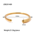 Minimalist 18K gold-plated titanium steel open bangle with high polished mirror finish - Gold - Simple Polished