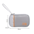 Custodia per accessori elettronici grigia con striscia arancione, misura 19cm x 12cm x 3,5cm - Stile a mano Grigio