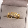 Bague papillon dorée ajustable avec cristaux colorés étincelants dans son écrin cadeau - Or / Style Nœud Double Couche (Style 14)