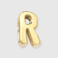 3D bubble alphabet letter R pendant in polished gold finish for jewelry making - Letter R / 14K Gold