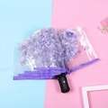 Automatic folding transparent umbrella featuring purple cherry blossom sakura patterns - Automatic / Purple Sakura
