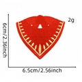 Detail of red cactus shield embroidered patch with dimensions 6cm by 6.5cm on white base - Red Shield Badge