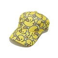Detail of yellow baseball cap featuring cute all-over cartoon duck pattern and cotton texture - M (56-58cm) / Yellow Duck