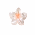 Pink and white gradient plumeria hair claw clip with pearl luster finish for women - 4cm / Pearlescent Orange