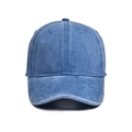 Classic light blue washed denim baseball cap with six-panel structure for sun protection - Blue