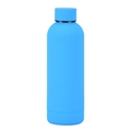 Matte blue stainless steel insulated sports bottle with leak-proof screw cap design - 500ml / Aqua