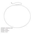 Minimalistische silberne Schlangenkette aus Edelstahl für Damen, 1,5 mm Breite - 1.5mm x 42+8cm / Silber