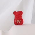 Sparkling red bear bead pendant with golden metal bowknot for DIY jewelry making - Vintage Bow Red