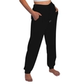 Pantalón de chándal negro clásico unisex con cordón ajustable y puños acanalados - S / Negro