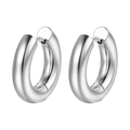Orecchini a cerchio spessi in argento per uomo e donna in acciaio inossidabile lucido - 5.0mm x 10mm (1 Pezzo) / Color Acciaio