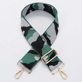 Adjustable camouflage pattern wide strap with gold metal hooks for women shoulder bags - No. 212 Green Black Camo - Gold Hook