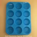 Stampo per muffin in silicone blu a 12 cavità 29x21,8cm per cupcake e dolci - Blu
