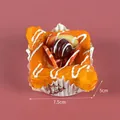Artificial PU berry cake model with white icing and paper base, size 7.5x5cm - Apple