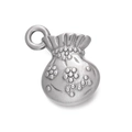 Silver-finished money bag pendant made of stainless steel for DIY jewelry making - Steel 563# Money Bag / 13.5*16mm