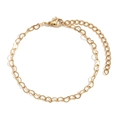 Elegante bracciale in acciaio inossidabile placcato oro 14K con maglie a cuore - Oro