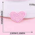 Pink heart embroidered self-adhesive patch measuring 2cm x 2.6cm for clothing and bags - Hot Melt Adhesive / Pink