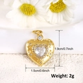 Exquisite gold-plated shell heart pendant with micro-inlaid stones and 1.9cm height - Clear Heart Gemstone (A0274)