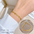 Minimalist gold titanium steel butterfly chain bracelet with 2.2g weight and adjustable length - Gold