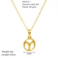 Classic 18K gold plated titanium steel zodiac pendant necklace on white background - Aries (SP641G-1)