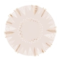 Pink and gold geometric Christmas tree skirt with modern star patterns for tree base - Beige Geometric Modern Style (White Tree Skirt)