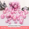 Set di 37 palline di Natale rosa perlato in varie dimensioni per la decorazione dell'albero - Set da 37 / Rosa Perlaceo