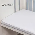 Soft cotton baby crib fitted sheet featuring white star patterns on white fabric - White Star / 140*70cm