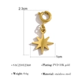 Octagonal star pendant in 18K gold plated stainless steel with 2.3cm height - Octagram Gold Charm