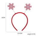 Diadema navideña con copos de nieve de lentejuelas sobre terciopelo rojo - Estilo Resorte Copo de Nieve (Modelo L)