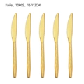 Set of 10 golden knives with diamond pattern handles for cherry party decoration - Plastic Knives 10PCS