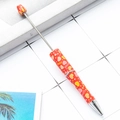 Penna con perline fai-da-te con stampa a cuore Love rosso e asta in metallo - Modello San Valentino A-Rosso