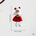 Dettaglio della bambola angelo di Natale di 15 cm con abito in peluche e ali bianche - 15x8cm / Rosso