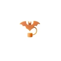 Orange bat-shaped silicone straw cover cap for 10mm straws in high quality - Orange Bat