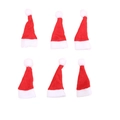 Lot de 6 mini bonnets de Noël rouges et blancs pour sucettes et décoration - E1-4 Bonnet pour Sucette / Rouge et Blanc