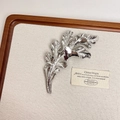 Close-up of a glossy silver leaf brooch with realistic texture and metallic shine - Silver Leaf Brooch N-15