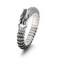 Pulsera retro de acero inoxidable con escamas de dragón y acabado plata antigua - 22cm / Plata Antigua