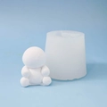 3D cute cartoon figure silicone mold and finished plaster craft on blue background - Q-Version Figure (B)