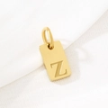 Ciondolo quadrato minimalista in acciaio inossidabile dorato con lettera Z incisa - Lettera Z (KLJ9884-Z) / Oro