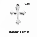 Silver stainless steel cross pendant for DIY jewelry, measuring 16mm by 11mm - Steel Color Cross 8#