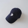 Classic dark blue baseball cap for kids with white letter P embroidery on the front - 50-52CM / P Letter Embroidery / Navy Blue