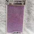 Self-adhesive purple acrylic round rhinestone stickers for DIY crafts on white background - 5mm / Purple