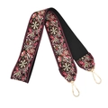 Tracolla etnica in jacquard floreale con ganci in metallo dorato per borse a mano - Rosso Rosa Beige Floreale