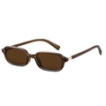 Retro Braune Quadratische Sonnenbrille Kleine Fassung Trend Unisex Sonnen Brille - Dunkelteefarbene Sonnenbrille / Dunkler Tee