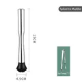 25cm stainless steel cocktail muddler with spiked head and matching ice tongs set - 25cn Spiked Mace + Ice Clip --- Hot Item Price Drop