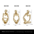 Set di 3 statue del pensatore nordico dorate con specifiche dettagliate di dimensioni - Set da 3 Pezzi Oro