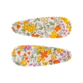 Paire de barrettes à fleurs pour filles avec motifs colorés en tissu de coton de qualité - Pince BB Fleurie (Lot de 2) / Warm Color Floral