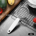7.8CM stainless steel mesh strainer with white handle for soy milk and juice filtering - Medium White Plastic Handle (8cm)