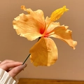 Épingle à cheveux élégante en tissu hibiscus orange pour des coiffures relevées raffinées - Épingle À Cheveux N° 55 - Jaune - Fleur À Cinq Pétales