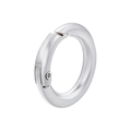Detailed view of silver circular spring clasp for DIY jewelry and bag hardware - Large Round / Silver