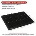 18-slot black velvet jewelry display tray for pendants, dimensions 35x24x4cm - Large 18-Slot Pendant Tray