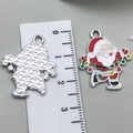 Christmas Santa Claus skating alloy drip oil charm pendant for DIY bracelets - Santa Claus 24x21mm